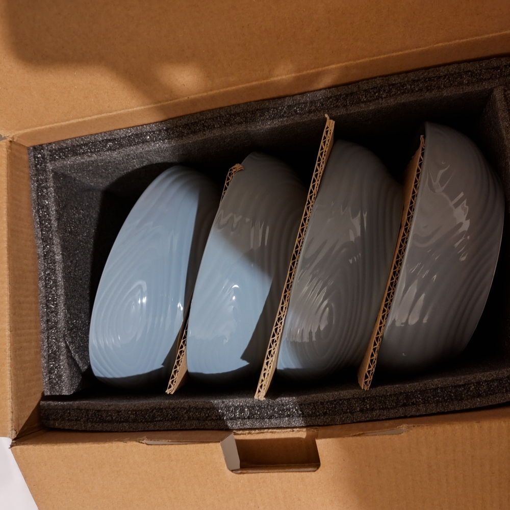 Temp-Tations Elegant Slate Blue Ceramic Bowls